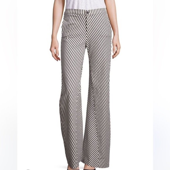 J Brand Pants - J Brand Striped Wide Leg Denim Trousers Stretchy Size 32